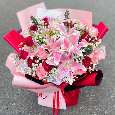 威海22朵玫瑰混搭百合，共舞人生