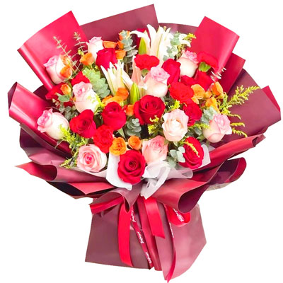 威海22朵玫瑰百合，追求真爱幸福